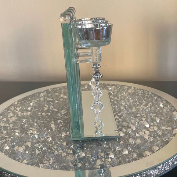 New Crystal clear trio mini candle holder decorative pendulum home decor mirror - Picture 10 of 16